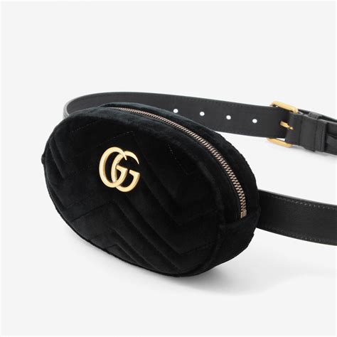 gucci marmont black velvet belt bag|Gucci Marmont belt bag large.